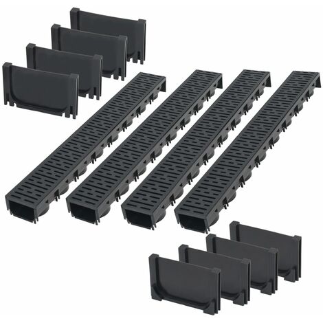 Caniveau de drainage 4 pcs Plastique 4 m