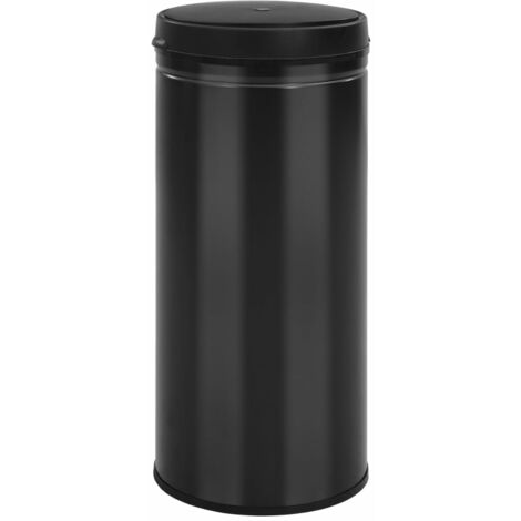 Poubelle à capteur automatique 80 L Acier au carbone Noir