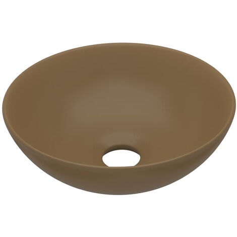 Lavabo de salle de bain Céramique Crème mat Rond
