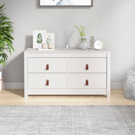 Armoire latérale Blanc,100x40x54 cm,Bois de pin massif