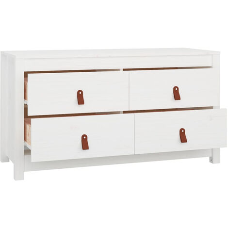 Armoire latérale Blanc,100x40x54 cm,Bois de pin massif