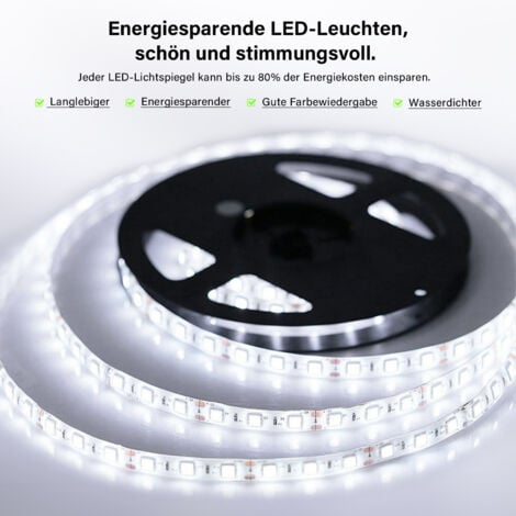 SONNI Badspiegel Lichtspiegel Kupfer/bleifreie Spiegel Wandspiegel 80 x 60cm kaltweiß IP44 energiesparend
