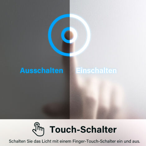 SONNI Badspiegel Lichtspiegel LED Spiegel Wandspiegel mit Touch-Schalter kaltweiß IP44 energiesparend 70x50cm