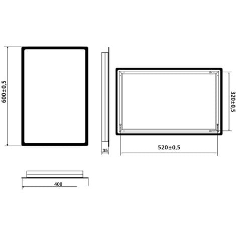 SONNI Badspiegel mit LED Beleuchtung 40x60cm Badezimmerspiegel Wandspiegel energiesparender IP44