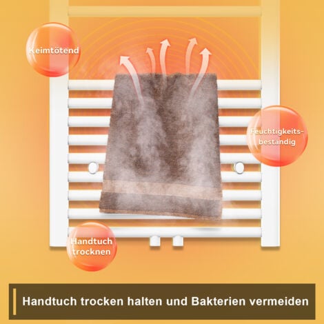 SONNI kleine Heizkörper Handtuchtrockner Bad Badheizkörper Handtuchhalter Weiß 700x500mm 456 Watt