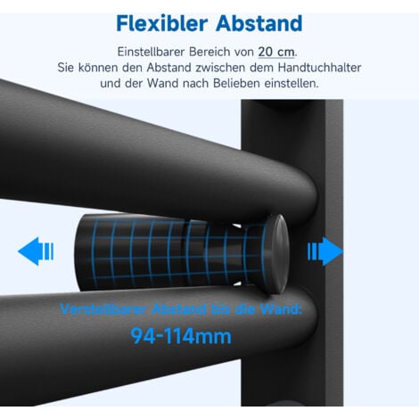 SONNI Handtuchtrockner Heizkörper Bad Mittelanschluss Handtuchwärmer Badheizkörper Anthrazit Gerade 40x160cm