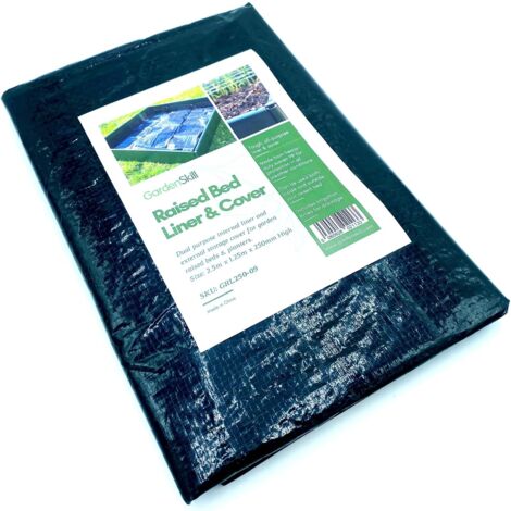 GardenSkill Raised Bed Liner & Cover 2-in-1 Garden Planter Flower Box Vegetable Trough Lining Membrane Heavy Duty Fabric for Outdoor Allotment Greenhouse Plants (2.5 x 1.25 x 0.25m H) (1/2)