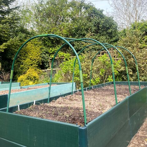 Extendable Garden Hoop Tunnel High House Grow Cloche Polytunnel Kit - Large, 3m L
