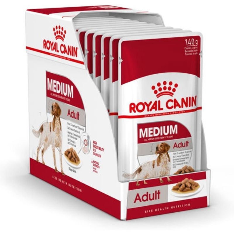 Royal Canin Adult Medium - Carne en Salsa - 10 Sobres x 140 gr