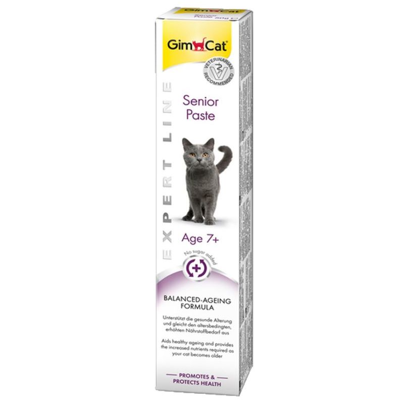 Pasta GimCat Senior, malta para gatos mayores o ancianos - Tubo 50 gr