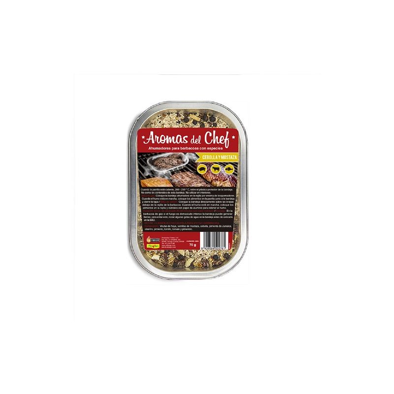 Ahumadores para Barbacoa con Cebolla y Mostaza - Aromas del Chef FLOWER - 70 gr