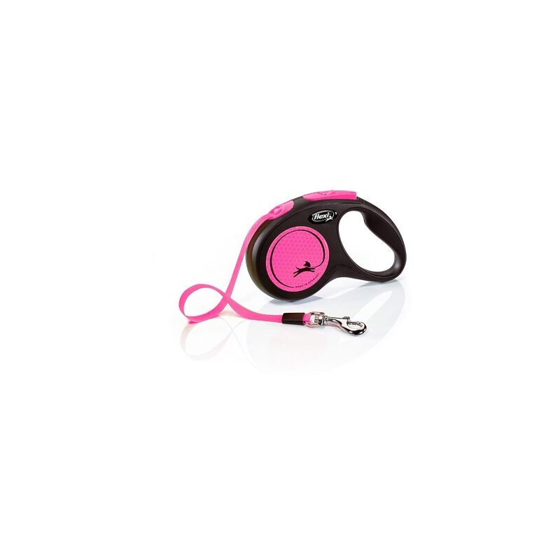 Correa para perros Flexi New Neon S Cinta (5m) Rosa