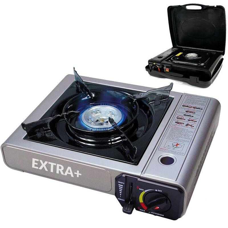 EXTRA+ Hornillo Cocina Gas Portátil, Compatible Cartuchos B-250