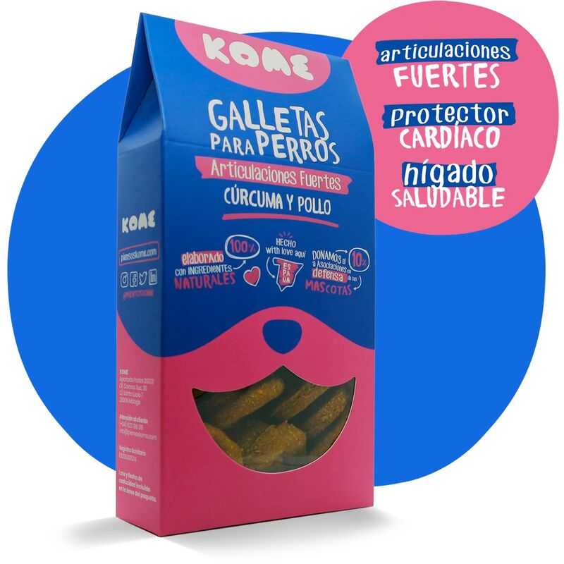 KOME Galletas Pollo, Zanahoria y Cúrcuma 150gr