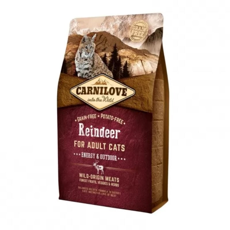 Pienso Para Gatos carnilove 2 kg seco sabor reno feline adult energy outdoor 2kg reindeer comida deshidratada paquete 17 117.65 2000