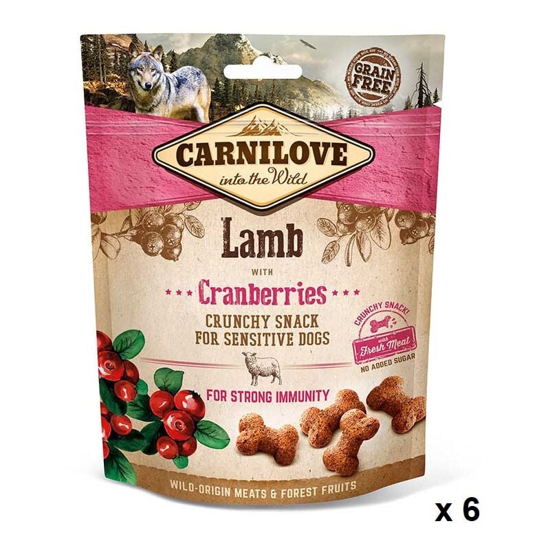 Carnilove Canine Crunchy snack cordero arandanos caja 6x200g 1200