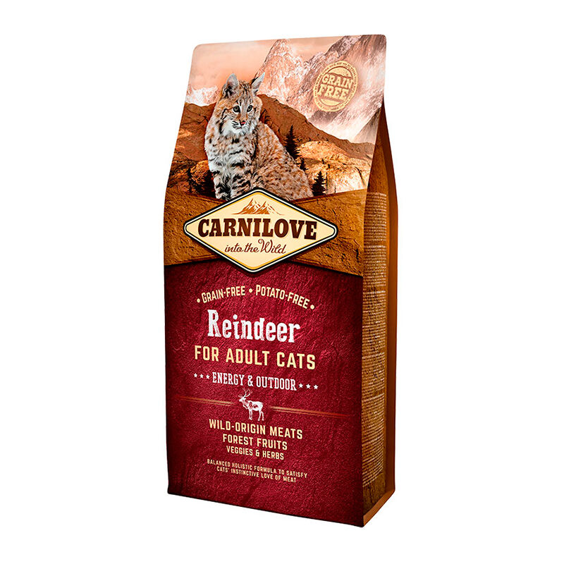 Pienso Para Gatos carnilove 6 kg seco sabor reno feline adult energy 6kg