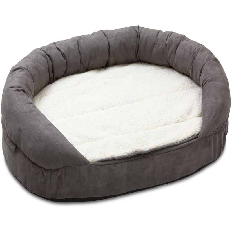 Cama Perro Ortopédica Gris - Colchón Lavable con espuma 51x76x76