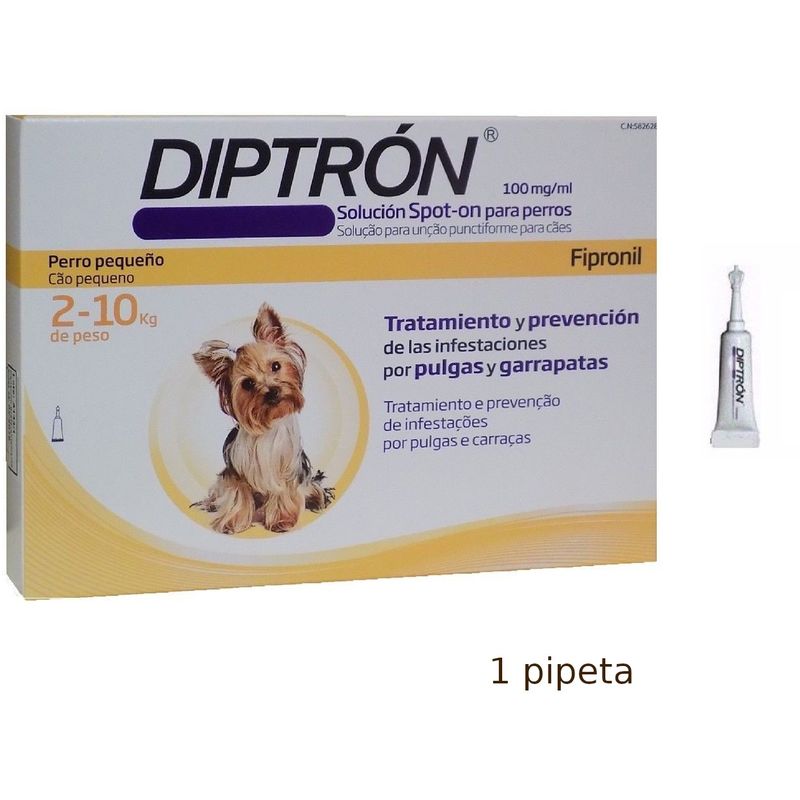 hélice pronóstico Perspectiva Pipetas Antiparasitarias DIPTRON para perros 2-10 Kg anti pulgas y  garrapatas - 1 Pipeta