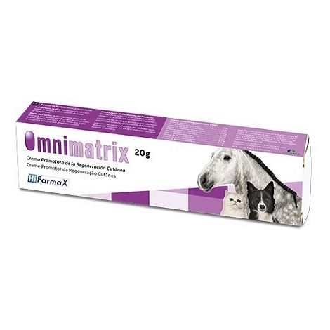 Hifarmax Omnimatrix - Crema para Tratamiento y regeneración de heridas o Lesiones en la Piel en Perros, Gatos y Caballos - Tubo 20 gr.
