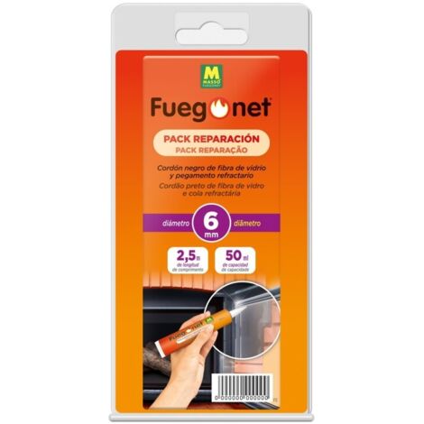 Cordon estufa refractario 6mm/50ml pegamento fibra vidrio ne
