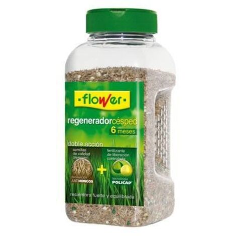 FLOWER Regenerador Césped 6 Meses, Doble Acción, Bote 500 gr