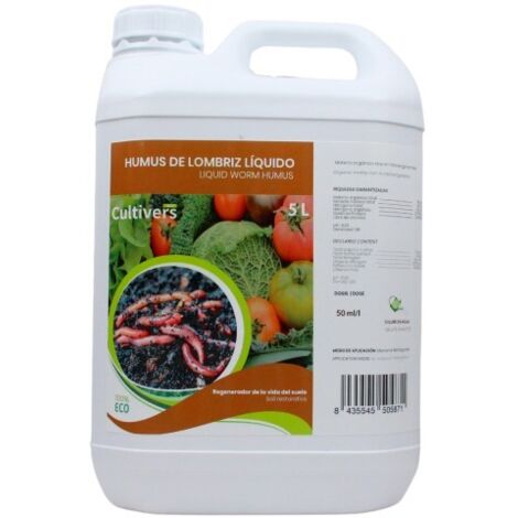 CULTIVERS Humus de Lombriz Líquido Ecológico 5 L