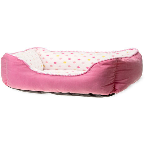 K CAMA PERRO DOT ROSA 65X60 CM