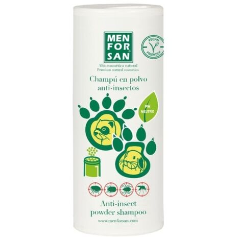 Champú en polvo MENFORSAN 250g para perros, gatos, roedores y