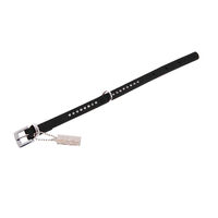 K BUFFALO COLLAR DIAMANTES UNA FILA, 17MM 35CM NEGRO AJUSTABLE 25-31CM