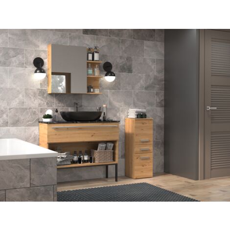 Badezimmer Möbel CDF Bad-Hochschrank NEL II Farbe: Produktbild-Vorschau 3