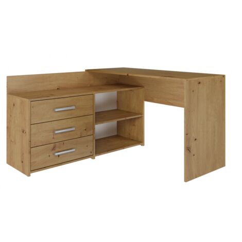CDF Schreibtisch Dany  Farbe: Eiche Artisan  Ideal für Büro, Arbeitszimmer, Kinder- und Jugendzimmer  Funktionaler Schreibtisch für Computer, Laptop  Einfache Montage