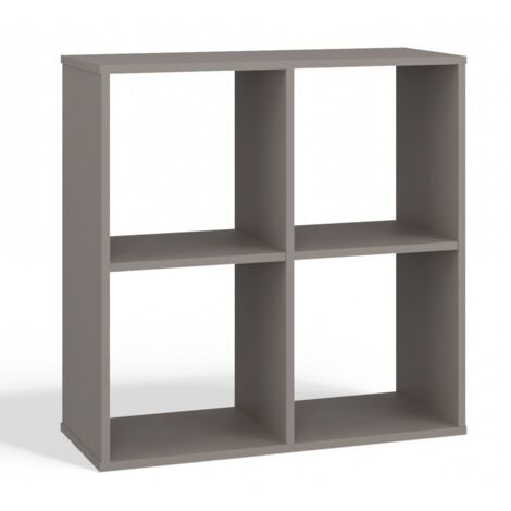 CDF Malax 2x2 Bücherregal Farbe: Gris Schrank, Sockel für Wohnzimmer, Büro und Arbeitszimmer Regal für Bücher und Spielzeug Modern Ideal für Kinderzimmer, Teenager, Jugendzimmer (1/5)