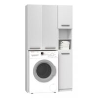 KARLI - Badezimmergarnitur im modernen Stil - 96x30x183 - 4 Türen+2 Ablagen