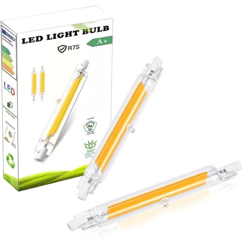Ampoule LED R7S 78mm 10W équivalent à Ampoule Halogène 100W,Tube R7S LED Lumière Blanc Froid 6000K,1000LM avec Large Angle de Faisceau 360°Dimmable,Pas de Scintillement,Lot de 2
