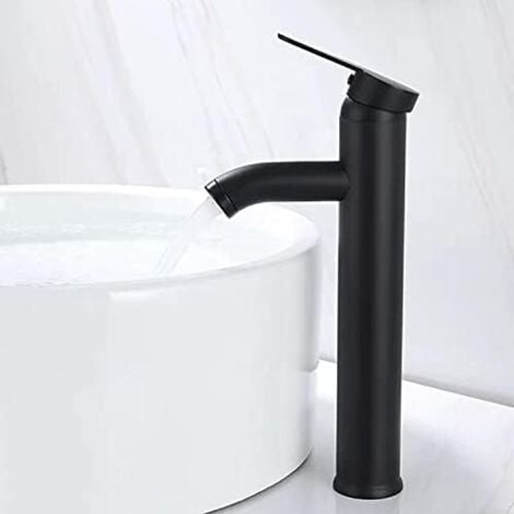 Mitigeur de lavaboRobinet de salle de bain, robinet de lavabo noir, robinet de haute qualité, robinet de salle de bain, résistant à l'usure, adapté pour un diamètre intérieur de 32 mm à 42 mm