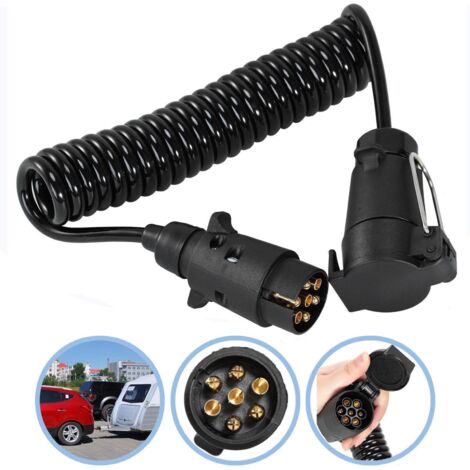Câbles d'extension pour remorques 2M Câblage Prise Caravane Rallonge spirale câble pour véhicules