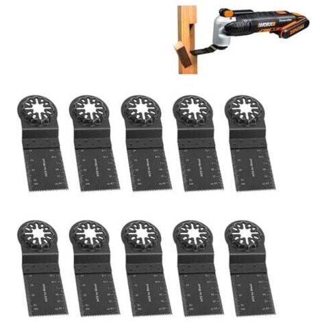 10PCS Lames de Scie Oscillantes, Coffret des Accessoires d'Outil Multifonction Oscillant, Lame de Scie Universelle pour Dremel, Bosch, Makita, Fein