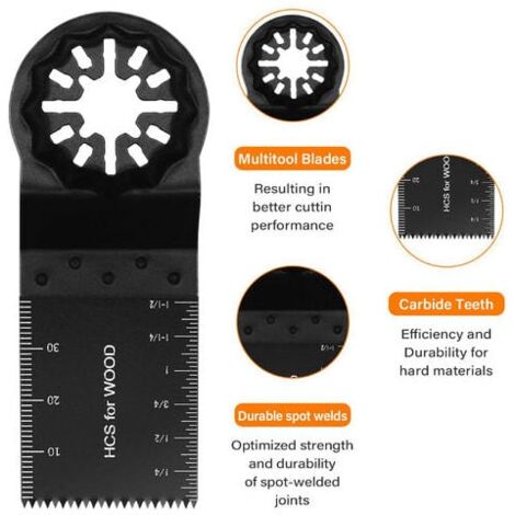 10PCS Lames de Scie Oscillantes, Coffret des Accessoires d'Outil Multifonction Oscillant, Lame de Scie Universelle pour Dremel, Bosch, Makita, Fein