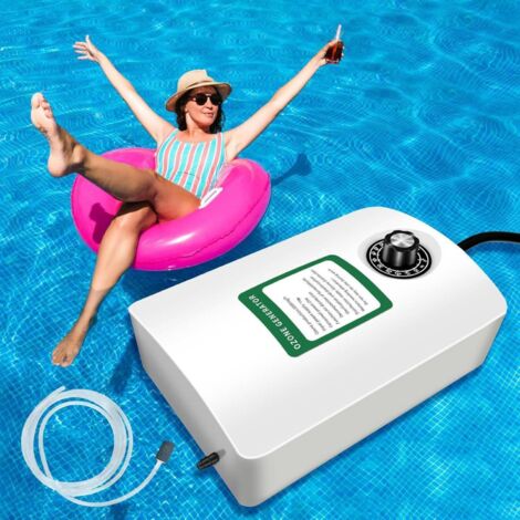 Générateur d’ozone d’eau2000mg/h avec minuterie – machine à ozone portable avec pompe à air et pierre pour bain froid, spa, jacuzzi et purification d’eau