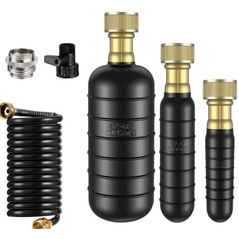 Kit de Déboucheurde Canalisations 3 Pièces avec Tuyau Rétractable & Adaptateur de Robinet pour Évier, Douche, Piscine et Conduites Principales (1"–6") (1/5)