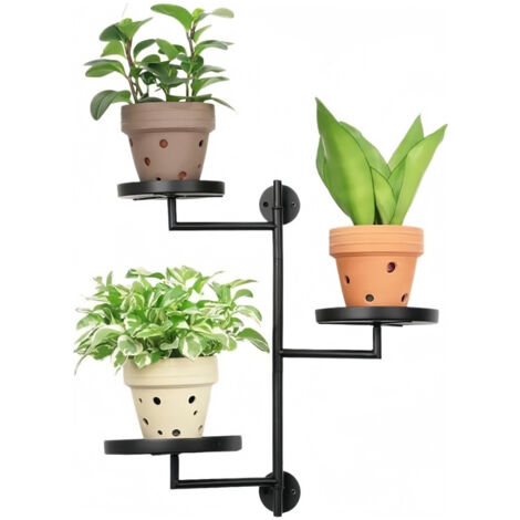Support tournant à 3 étages pour plantes – Étagère métallique pivotante économisant l'espace, décor idéal pour plantes en pots, fenêtres, balcons et salons (1/5)