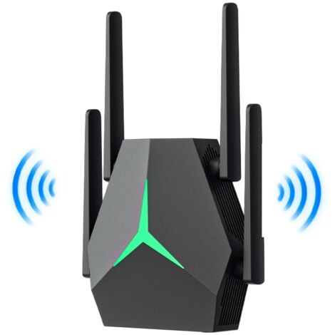 Amplificateur WiFi AC1200 Double Bande – Répéteur WiFi Haut Débit 1200 Mbps, 4 Antennes, 2 Ports Gigabit, Couverture Étendue, Compatible Toutes Box Internet (1/5)