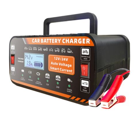 Chargeur de Batterie Intelligent 12V/24V Automatique - Réparation par Impulsion à 5 Étapes et Écran Numérique - Pour Auto, Moto, Camion (Plomb-Acide/AGM/GEL/EFB) (1/5)