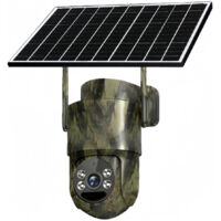 Caméra de Surveillance Solaire Extérieure HD, Vision Nocturne en Couleur, Interphone Vocal Bidirectionnel, Étanche