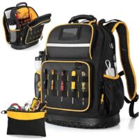 Sac à Dos Professionnel pour Outils - Lourd et Multi-Poches avec Pochette Intégrée - Pour Électriciens et Techniciens(Sans outils)