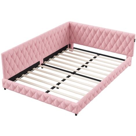 Canapé-lit D'angle 140x200 Cm En Velours Doux Avec LED, USB Et Sommier à Lattes - Pour Chambre Enfant Et Ado - 13