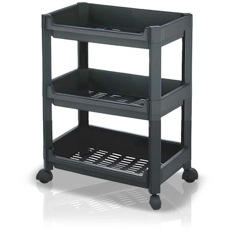 Carrello Multiuso Salvaspazio - 3 Ripiani, 53.5x12x73 Cm, Bianco, Con Rotelle - Foto 9