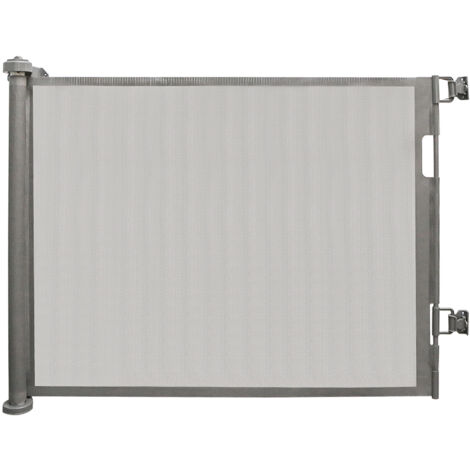 Einziehbares Treppenschutzgitter für Babys (0–180 cm). Einziehbares Gitter für Babys und Haustiere (grau). (1/5)