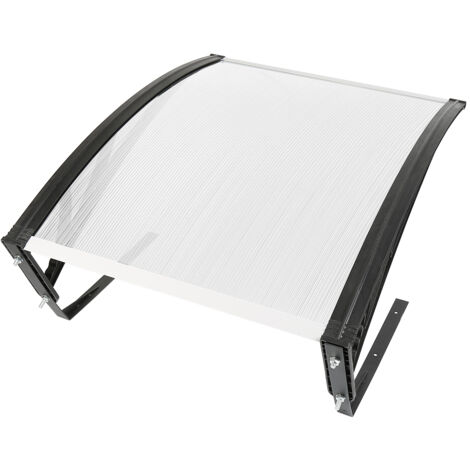 Marquesina para Puerta PC,Marquesina transparente - toldo moderno para puertas de entrada, marquesina para ventanas exteriores con soportes laterales, 100×78×50cm (1/5)
